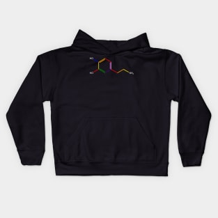 Dopamine Rainbow Molecule Chemistry Kids Hoodie